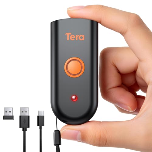 Tera Barcode Scanner 2D Portable Wireless: BT 2.4G USB Pocket Reader, 1200