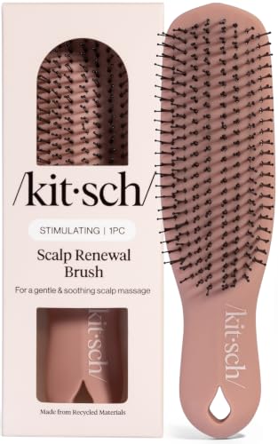 Kitsch Scalp Renewal Brush - Exfoliating & Scalp Massager for Hair Growth, Gentle Head Massage Brush to Remove Buildup, Boost Circulation & Relaxing Head Scrubber for Washing Hair - Terracotta
