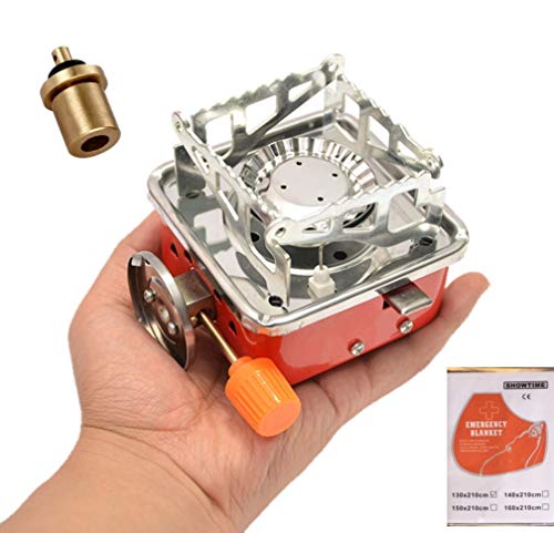 Camping Stove, Backpacking Stove, Foldable, Portable, Lightweight, Piezo Ignition, Single Burner Adjustable, Premium Mini Powerful and Stable Camp Stove for Hiking Picnic, 1+2+1+1pcs