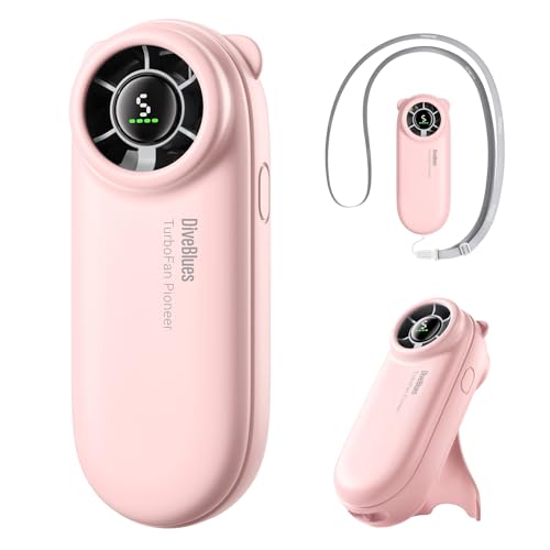 Diveblues TurboBear Portable Handheld Turbo Fan, 5 Gear Wind, Travel Essentials, Small Hand Held Fan Rechargeable, Mini Personal Fans Cooling, Battery Powered, Pocket Cute Gifts Women
