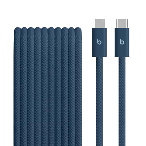 Beats 240W USB-C to USB-C Braided Cable, Fast Charging, Durable/Tangle Free, Compatible with Apple and Android Devices (3 m/10 ft) – Nitro Navy