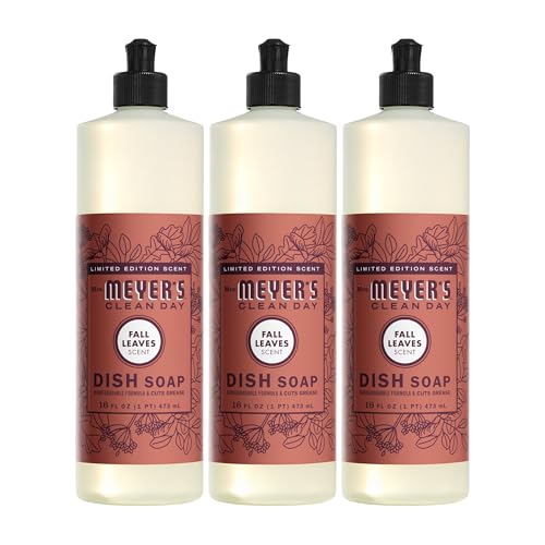 Mrs. MEYER'S CLEAN DAY Dish Soap, Fall Leaves Scent, 16 fl oz (Pack of 3)