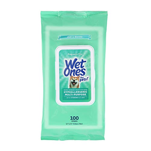 Wet Ones Multi Purpose Pets Wipes, 300 Count, Fragrance Free, Dog Wipes with Vitamins A C and E, Wet Lock Seal
