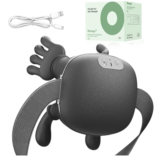 Nooydio Neck Massager, Neck and Back Massager with Heat & 4D Kneading, Shiatsu Deep Tissue Wireless Massager for Shoulder Cervical Pain Relief, Portable Rechargeable for Home Office (Black)