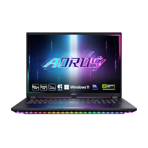 GIGABYTE AORUS Master 18 Gaming Laptop - 240Hz 2560x1600 Mini-LED - NVIDIA GeForce RTX 5080 - Intel Core Ultra 9 275HX - 2TB SSD with 32GB DDR5 RAM - Windows 11 Home AD (AORUS Master 18 BYHC5USD65SH)