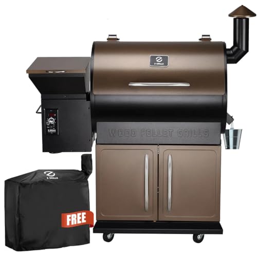 Z GRILLS 2026 Upgrade Wood Pellet Grill Smoker with PID Control, Built-in Storage Cabinet, Rain Cover, 700 sq. in Cooking Area for Outdoor BBQ, Smoke, Bake and Roast
