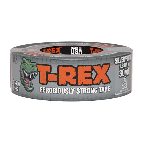 T-REX Tape Heavy Duty Duct Tape with UV Resistant & Waterproof Backing for Ferociously Strong Repairs, 1.88" x 30 yd, Gunmetal Gray, 1 Roll