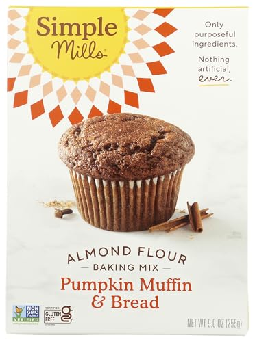 Simple Mills Almond Flour Baking Mix, Pumpkin Muffin & Bread Mix - Gluten Free, Plant Based, Paleo Friendly, 9 Ounce (Pack of 1)