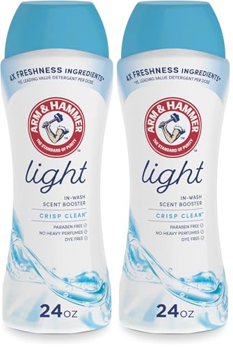 ARM & HAMMER Light In-Wash Scent-Booster, Laundry ScentBooster Crisp Cleanscent, 24 Oz (Pack of 2)
