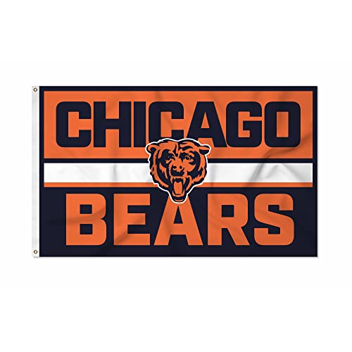 Rico Industries NFL Football Chicago Bears Bold 3' x 5' Banner Flag Single Sided - Indoor or Outdoor - Home Décor