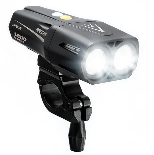 Cygolite Ranger 1,800 Lumen Endurance Bicycle Light– Ultra High Run Time– 9 Light Modes– Fine Tuneable Brightness- IP67 Waterproof– Hard Mount– USB Rechargeable– Road & Mountain