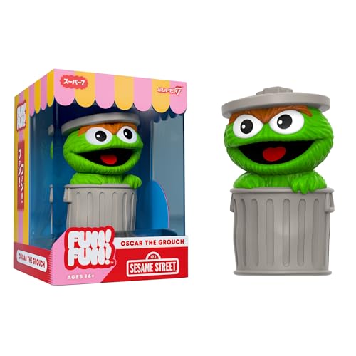 Super7 Fun! Fun! Sesame Street Oscar The Grouch Vinyl Figure - 5" Sesame Street Action Figure - Classic TV Show Collectibles and Retro Toys