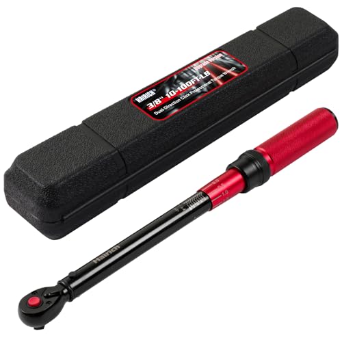 Hairich 3/8-Inch Torque Wrench, Dual-direction Torque Wrenches 10-100ft.lb/13.6-135.6Nm, 72-Tooth Dual Range Scales Torque Wrench with Quick Release Reversible Head