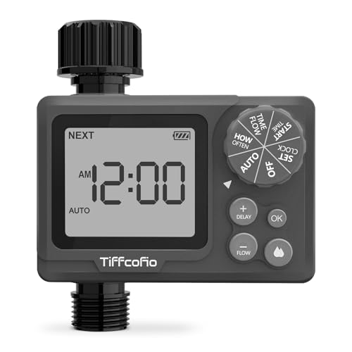 New Programmable Water Volume Control Sprinkler Timer, Water Duration Control Hose Timer with Water Meter, Auto and Manual Watering for Irrigation, Garden and Drip System (1 Pack)