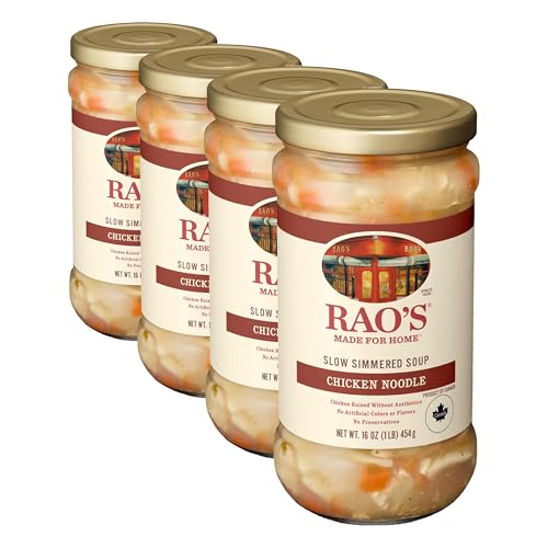Rao's Made for Home Chicken Noodle Soup, 16oz, Traditional Italian Heat and Serve Soup, Made with Premium Quality Chicken and Vegetables (Pack of 4)