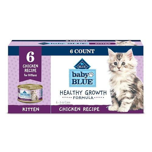 Blue Buffalo Baby Blue Natural Kitten Wet Cat Food, Healthy Growth Formula with DHA, Chicken Recipe Multi-Pack, 3-oz. Cans (6 Count)