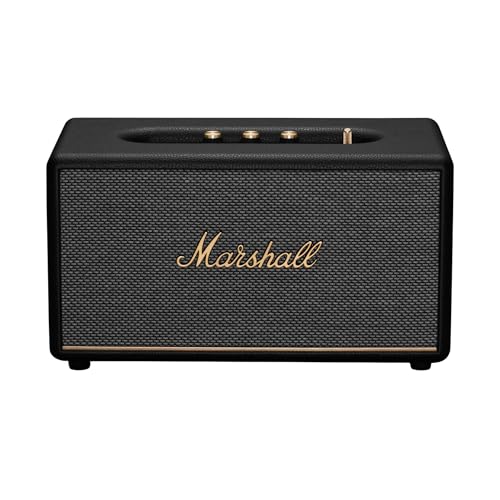 Marshall Stanmore III Bluetooth Home Speaker - Loud Stereo Sound with Bass and Treble Controls | Plug-in Powered | Record Player Compatible | RCA and 3.5mm Aux Inputs - Black