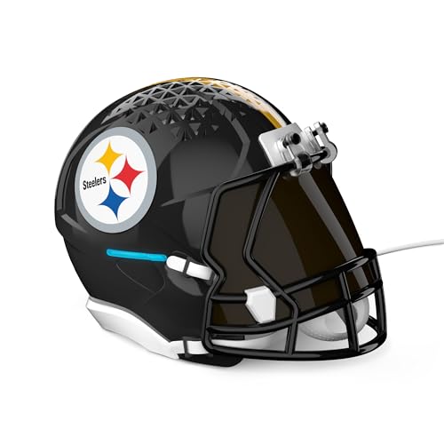 NFL Echo Dot Bundle: Includes Echo Dot | Glacier White and Limited-Edition NFL Helmet Stand | Pittsburgh Steelers