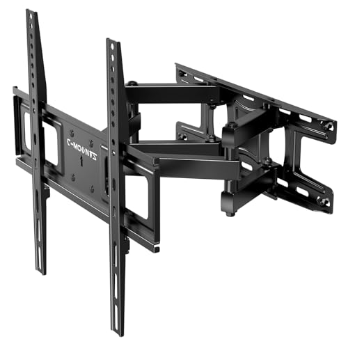 C-MOUNTS Full Motion TV Wall Mount Bracket with Articulating Dual Arm Swivel and Tilt fit 26 to 65 Inch Flat Screen TVs,Max VESA 400X400 and 110lbs,Fits up to 16" Studs