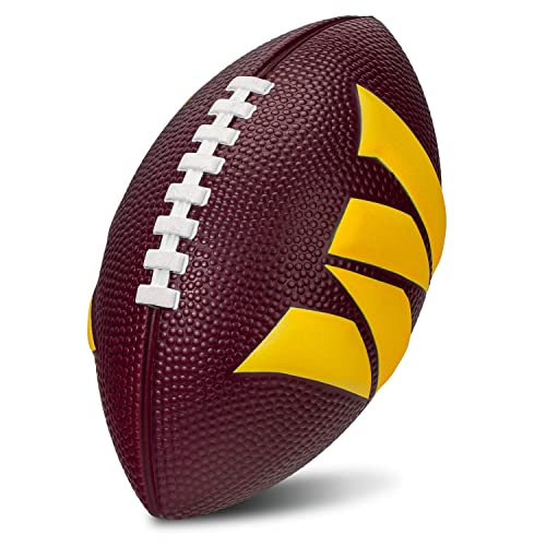 Franklin Sports NFL Washington Commanders Football - Kids Foam Football - Soft Junior Size 8.5" Ball with 3D Logos - Perfect for Gameday + Tailgates