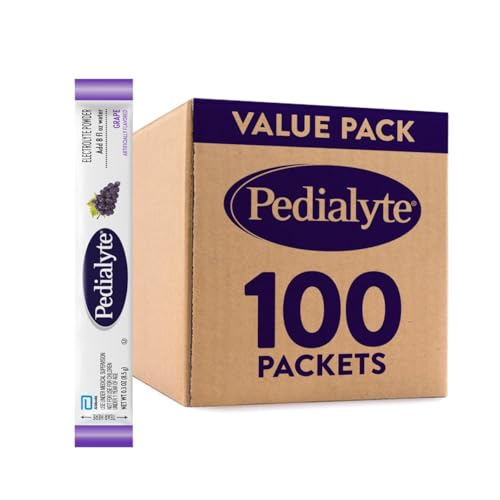 Pedialyte Electrolyte Powder, Hydration Drink for Kids & Adults, Grape, 100 Powder Packets