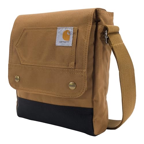 Carhartt Crossbody Snap Bag, Durable, Adjustable Shoulder Bag with Flap Over Snap Closure, Carhartt Brown