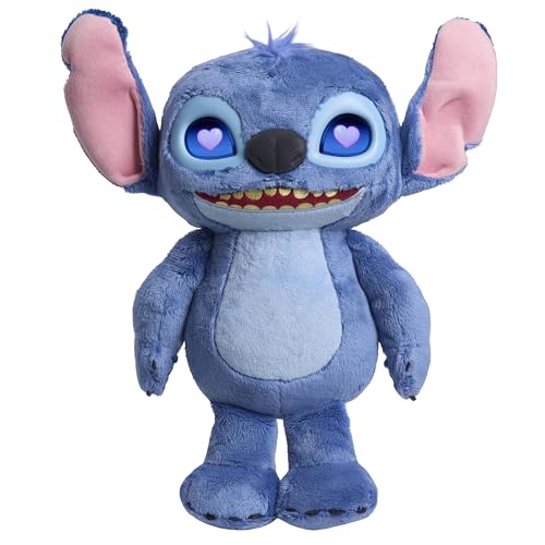 Disney Stitch Many Moods 14-inch Interactive Plush, 50+ Sounds & Phrases, LCD Eyes, Inspired by Disney's new Live-Action Lilo & Stitch Movie, Toy for Fans, Girls, Boys, Kids 3+ by Just Play