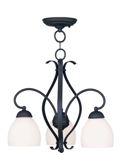 Livex Lighting 4773-04 Brookside 3-Light Convertible Hanging Lantern/Ceiling Mount, Black
