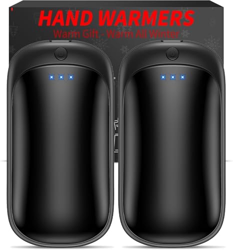 Lerat 2 Pack Hand Warmers Rechargeable, Portable Electric Hand Warmers Reusable, Portable Pocket Heater, Gifts for Christmas, Gifts for Men Women Kids, Hunting, Golf, Camping Accessories