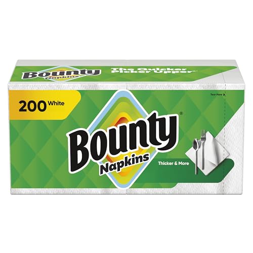 Bounty Paper Napkins, White, 200 Count, Packaging may vary