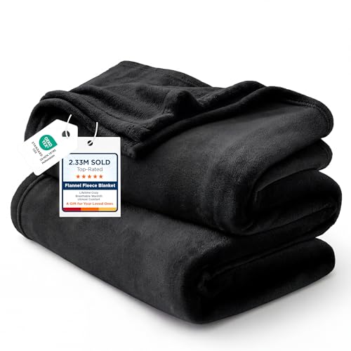 Bedsure GentleSoft Fleece Throw Blanket for Couch Black - Lightweight Plush Fuzzy Cozy Soft Halloween Blankets and Throws for Sofa, 50x60 inches
