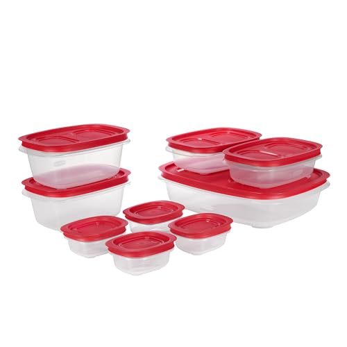 Rubbermaid EasyStore Large Containers, 18-Piece Set, Food Storage Containers with Lids