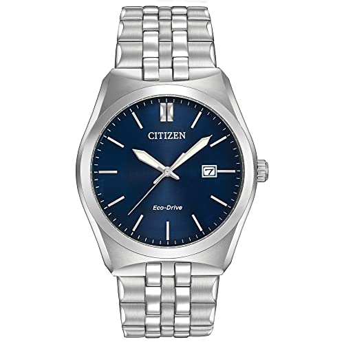 Citizen Men's Classic Corso Eco-Drive Watch, 3-Hand Date, Luminous Hands, Stainless/ Blue Dial