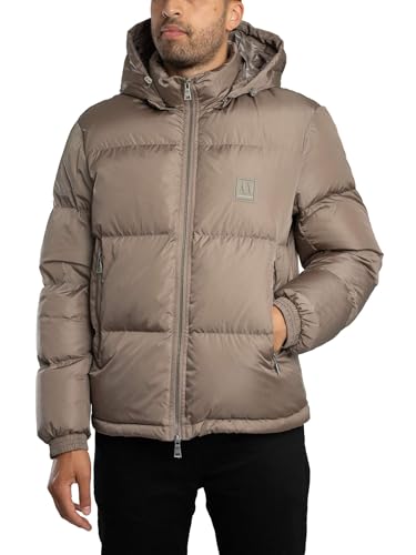 Armani Exchange Men's Icon Puffer Down Jacket, Driftwood, Small
