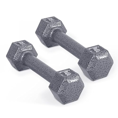 CAP Cast Iron Hex Dumbbell, Pair, 5 lb