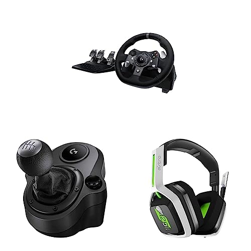 Logitech G920 Driving Force Racing Wheel + Floor Pedals + Driving Force Shifter + ASTRO Gaming A20 Wireless Headset Gen 2 Bundle - Xbox Series X | S, Xbox One, PC & Mac