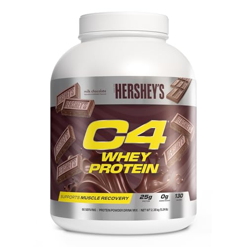 C4 Whey Protein Powder, Hershey's Chocolate - 25g Protein, 0g Added Sugar, 130 Calories Per Serving, Supports Muscle Recovery, 66 Servings, Premium Whey for Post-Workout