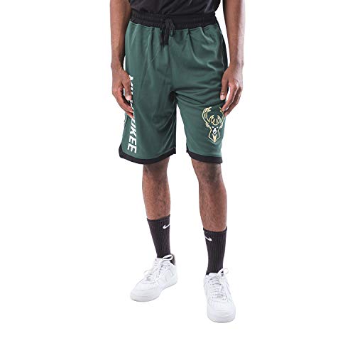 Ultra Game NBA Milwaukee Bucks - Giannis Antetokounmpo Men's Players Active Soft Workout Basketball Training Short, X-Large Team Color