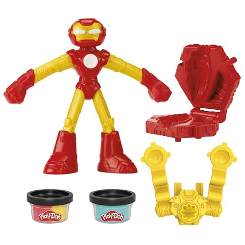 Play-Doh Marvel Iron Man Blast Launcher with Bendy Action Figure, Arts & Crafts Toys for Kids 4 Years & Up