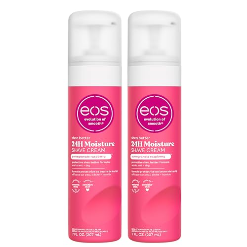 eos Shea Better Shave Cream- Pomegranate Raspberry, Shea Butter, Aloe Vera, Moisturizing, Shaving Cream for Women, eos Shave Cream, 7 fl oz, 2-Pack
