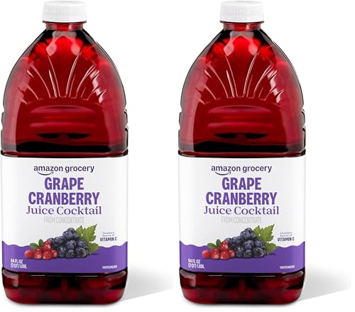 Amazon Grocery, Grape Cranberry Juice Cocktail, 64 Fl Oz (Pack of 2)