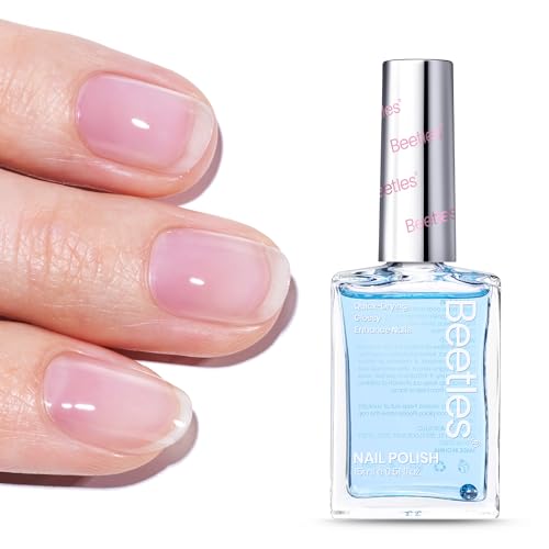 Beetles Nail Strengthener - Oceanic Blue Nail Concealer Air Dry Natural Nail Strengthener and Growth for Damaged Thin Nails Weak Nails Fingernail Strengthening Women Gift 0.51 FL OZ