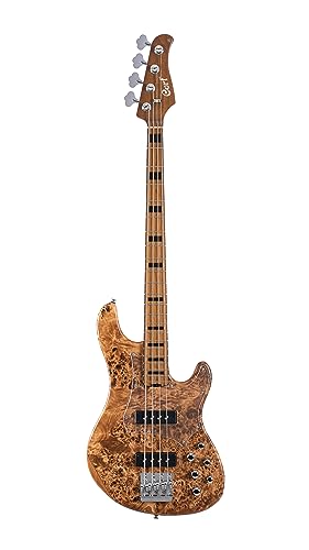 Cort GB Series Modern 4 Bass Guitar, Open Pore Vintage Natural