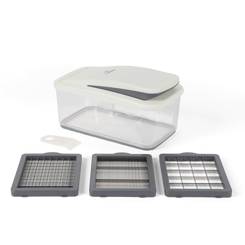 Calphalon Aero 5-in-1 Vegetable Chopper and Dicer with Container, Multifunction Food Chopper for Fruits, Vegetables, Onions, Meal Prep Kitchen Tool with Easy Clean Design