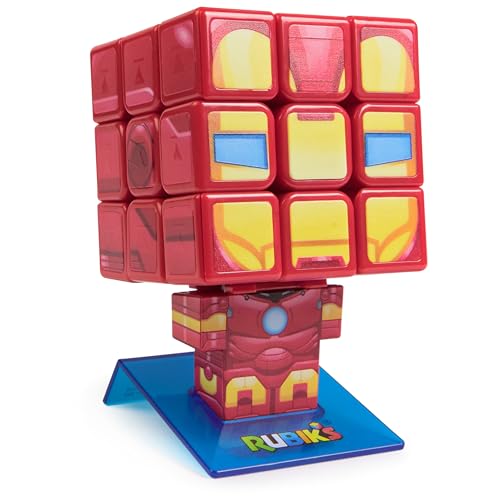 Rubik’s Cube, Iron Man Cuber, Marvel Collectible Fidget Toy & Desk Decor, Challenging Brain Teaser, Easter Basket Stuffer, for Ages 8 & Up
