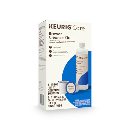 Keurig Brewer Cleanse Kit For Brewer Descaling and MaintenanceIncludes Descaling Solution & Rinse Pods, Compatible with Keurig Classic/1.0 & 2.0 K-Cup Pod Coffee Makers, 5 Count