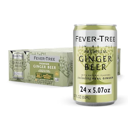 Fever-Tree Ginger Beer – Premium Mixer for Cocktails and Mocktails, 5.07 fl oz Cans, Pack of 24 – Naturally Sourced, Non-GMO