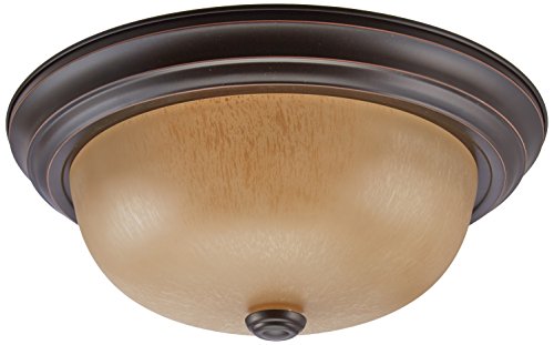 Nuvo Lighting 60/1256 Traditional Two Light Flush Mount in Bronze/Dark Finish
