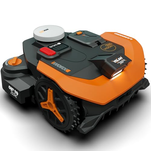 WORX Landroid Vision Cloud Robot Lawn Mower, No Perimeter Wire Robot Mower for 1 Acre, AI Obstacle Avoidance + RTK Cloud Navigation, 30% Slope, Auto Mapping, App Control, Cut-to-Zero, WR340