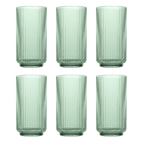 Abode Homewares Mesa 22 oz Durable Acrylic Jumbo Drinking Glasses, Shatter-Resistant and Dishwasher-Safe Indoor/Outdoor Drinkware for Water, Iced Tea, Juice, and Cocktails - Sage Green - Set of 6